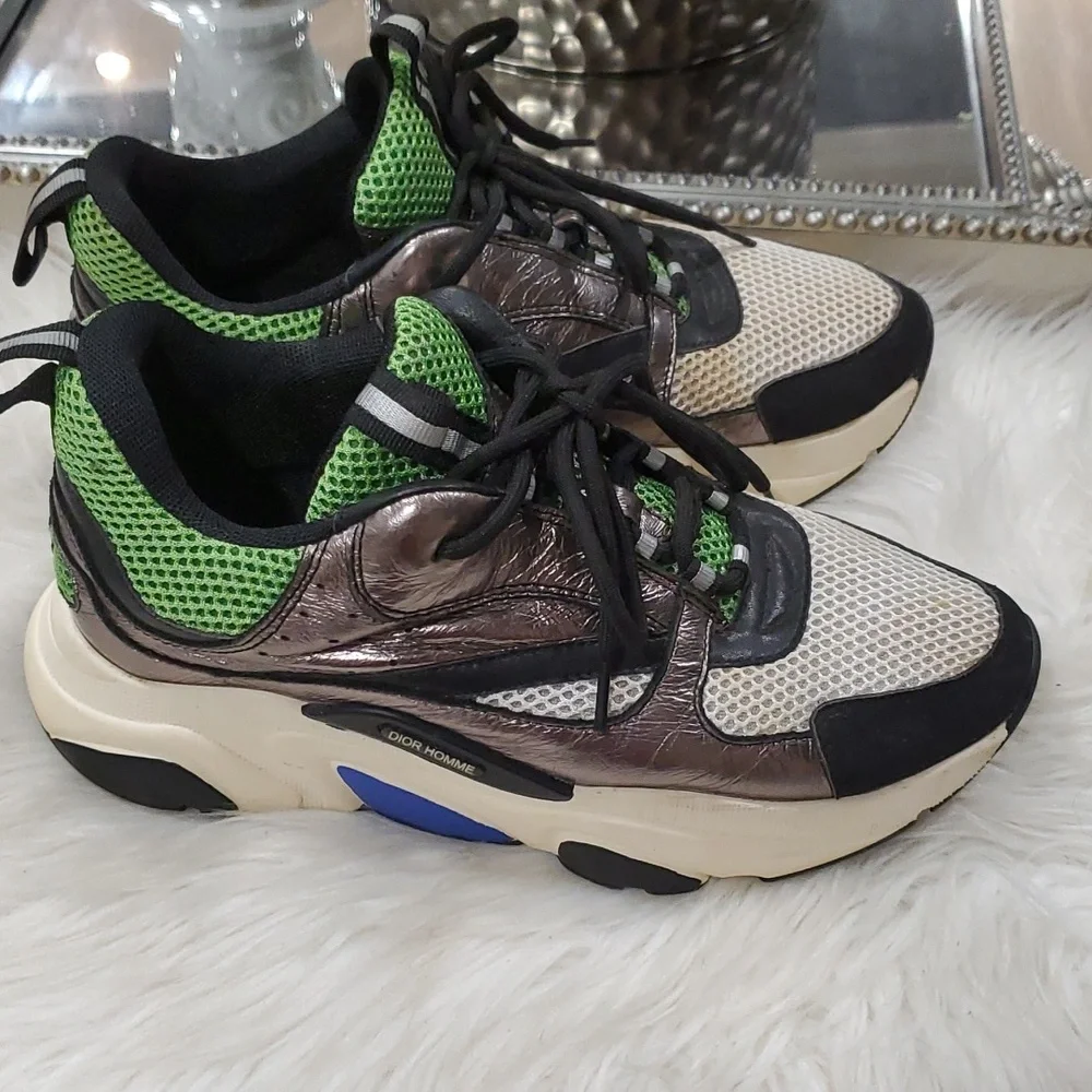 Dior homme green silver sneakers size 38 us 8 - Picture 13 of 17